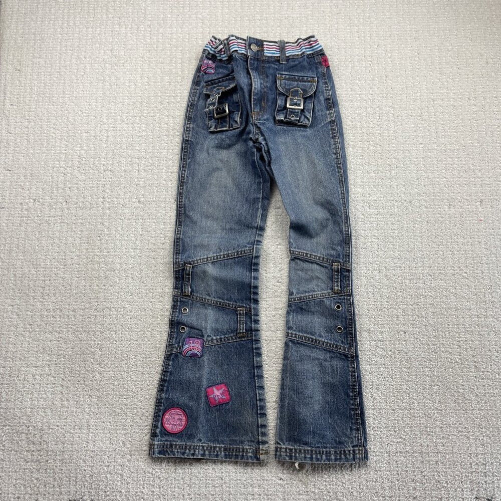 Y2K 2004 Bratz Bootcut Cargo Jeans Girls Size 10 Emo Fairy Whimsigoth Vintage